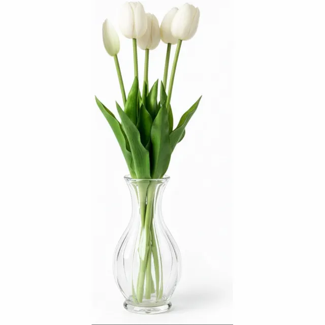 DIVERZA Kunstbloemen – Real Touch Tulpen – Levensechte Kunstbloemen – Decoratie & Cadeau – Wit