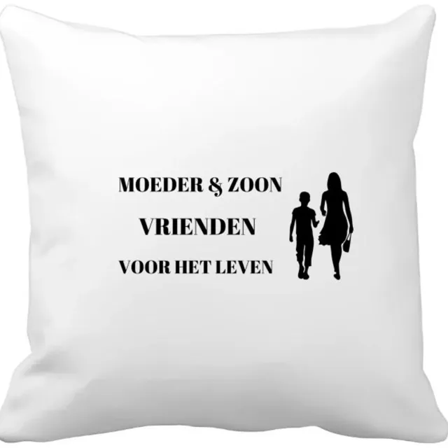 Akyol moeder en zoon vrienden voor het leven Kussen hoes - Vriend - moeder/zoon - moeder cadeautjes - moederdag - verjaardag - geschenk - kado - zoon - zoon artikelen - verjaardag zoon - 40 bij 40 cm Multicolor