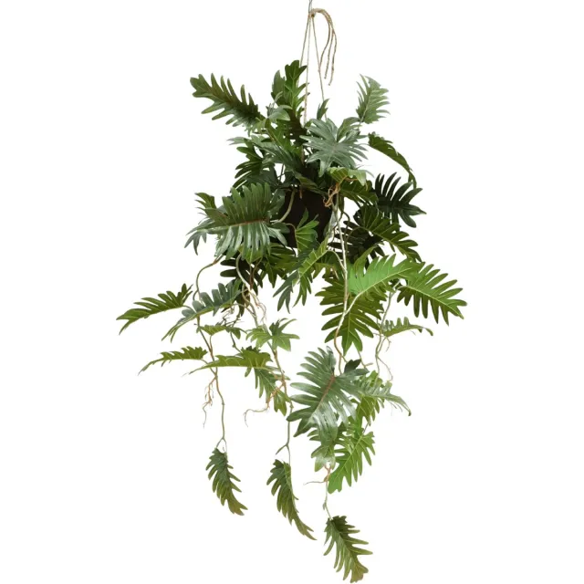 PrettyPlants Philodendron Kunst Hangplant 95cm | Hangende Kunstplant | Kunstplant voor Binnen | Neppe Hangplant Groen