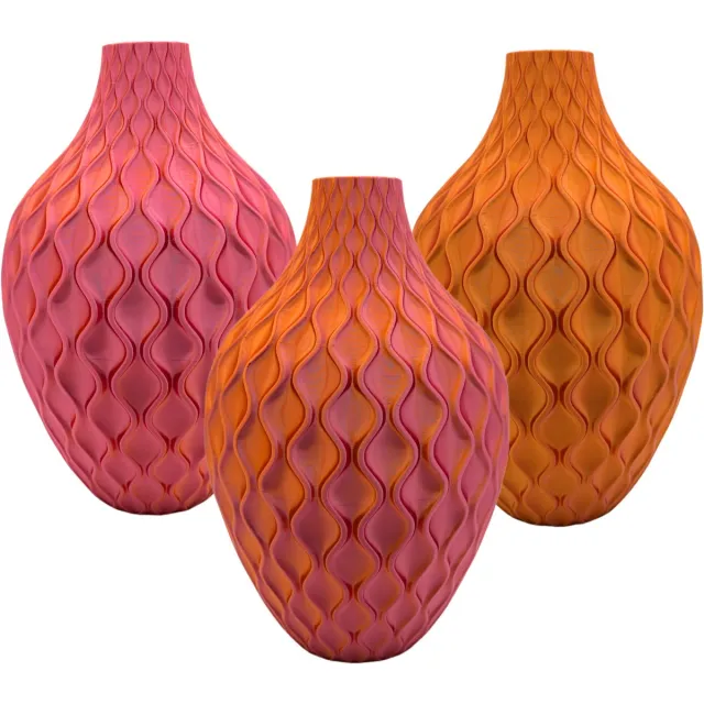 Lovora Ophira moderne vaas – Decoratieve vaas - Roze / Goud - 3d geprinte vaas – geschikt voor droogbloemen - 25CM