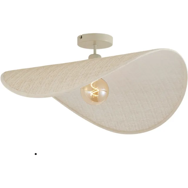 QAZQA japandi plafondlamp - Hat - beige, rond, 65cm, ideaal als hal, slaapkamer en woonkamer lamp