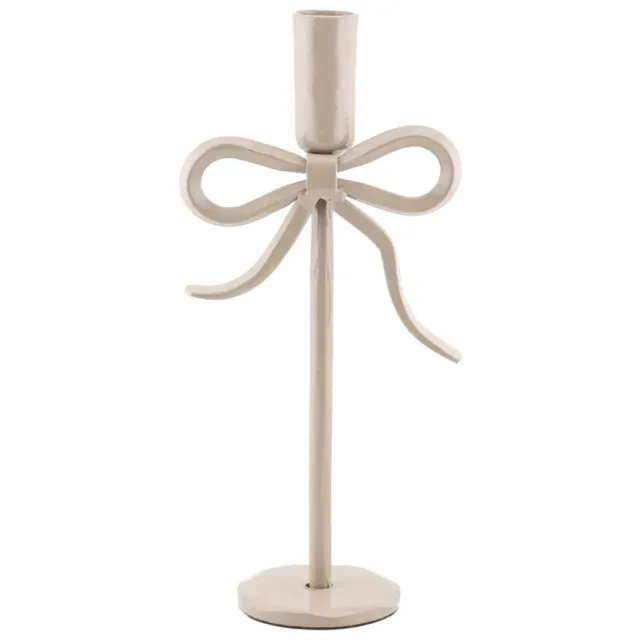 Homebound Kaarsenstandaard bow beige 25cm