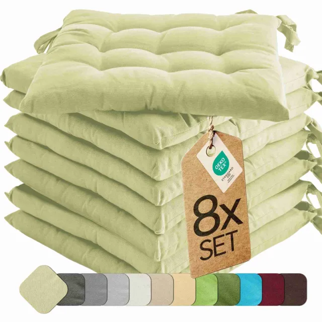 etérea Himmlische Qualität etérea Basic Zitkussen Stoelkussen - Seat Cushion 8 Stuk - 40x40 cm - Munt Groen