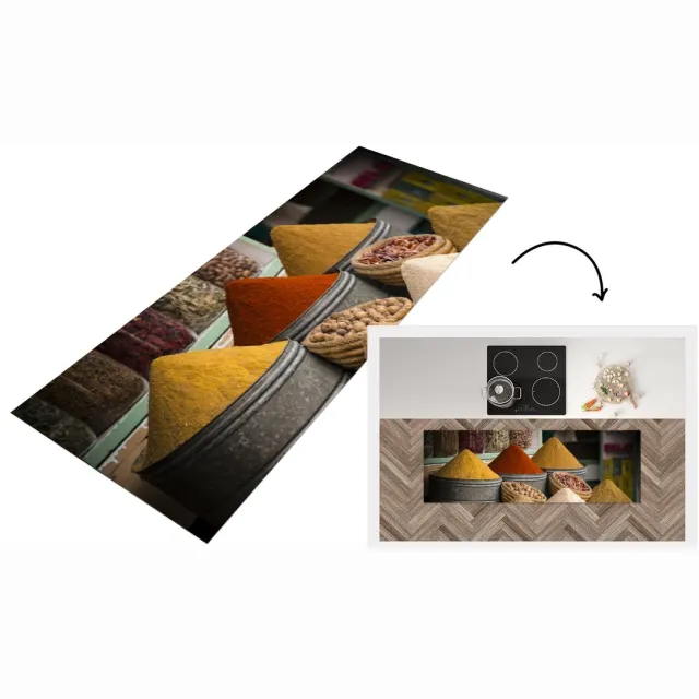 KitchenYeah Keukenloper - Loper keuken - Kruiden - Ton - Specerijen - Keukenloper vinyl multicolor, foto 6