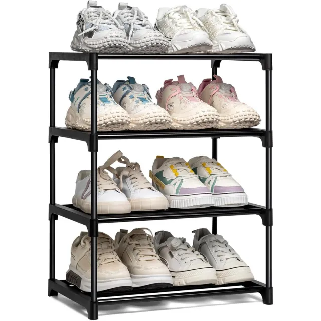 OLYREO Compact Schoenenrek - Sterk en Duurzaam - 1 stuk - Zwart - Metaal en Kunststof - 43x30,5x55,3 cm