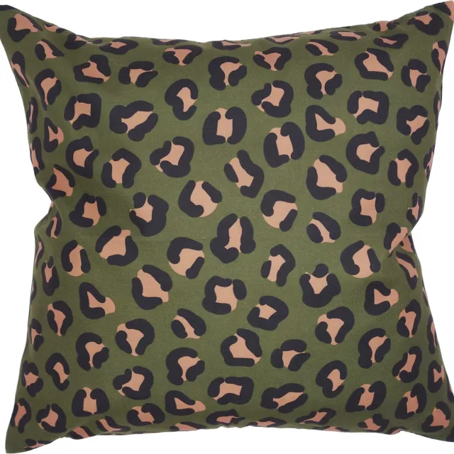 De Kussenkraam Kussenhoes Luipaard | Dierenprint | Groen 45 x 45 cm | Exclusief binnenkussen
