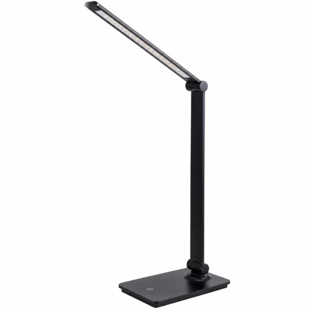 Fedec Led Bureaulamp - Zwart - 18 x 11 x 37 cm - 7W - 370 Lumen - Dimbaar en Verstelbaar - Usb-kabel Inclusief