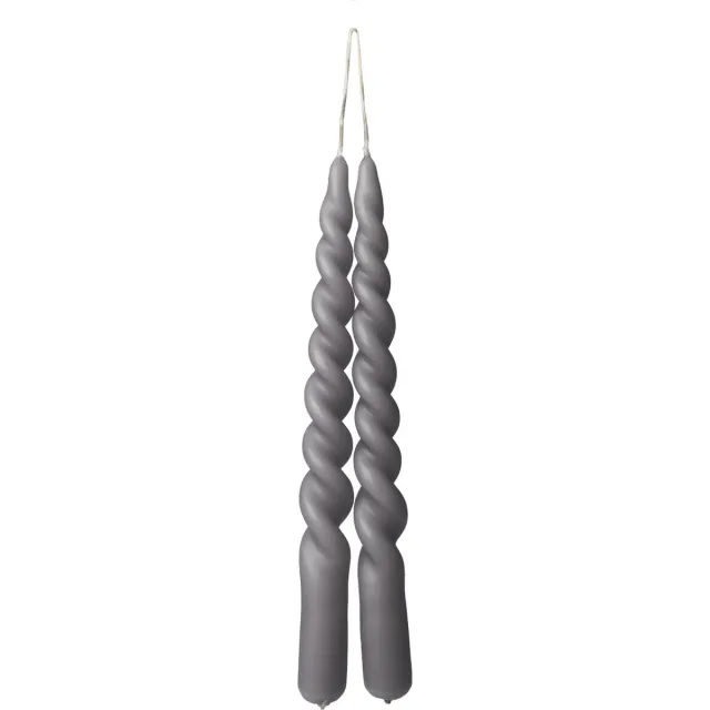 Branded by Twisted kaarsen grijs- 2pc - swirl- candle- grey