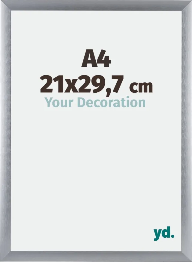 yd. Your Decoration - Fotolijst A4 21x 29,7 cm - Aluminium - Zilver Geborsteld - Tucson