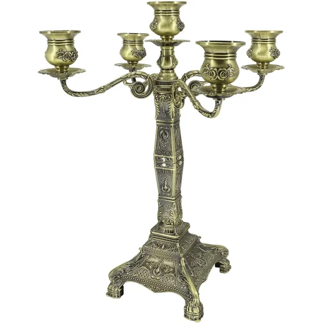 Unyqoos Elegante veelzijdige kandelaar met verstelbare armen voor sfeervolle decoratie Brons
