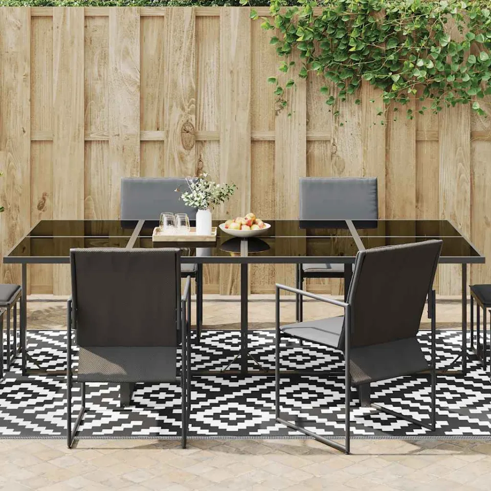 vidaXL Buitenkleed ARAKIL 190x290 cm PP wit en zwart, foto 3