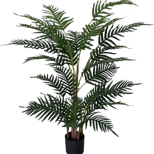 Kunstpalm Kunst Arecapalm Puerto Rico | 115cm - Namaak Arecapalm - Kunstplanten voor binnen - Kunstplant arecapalm Donkergroen