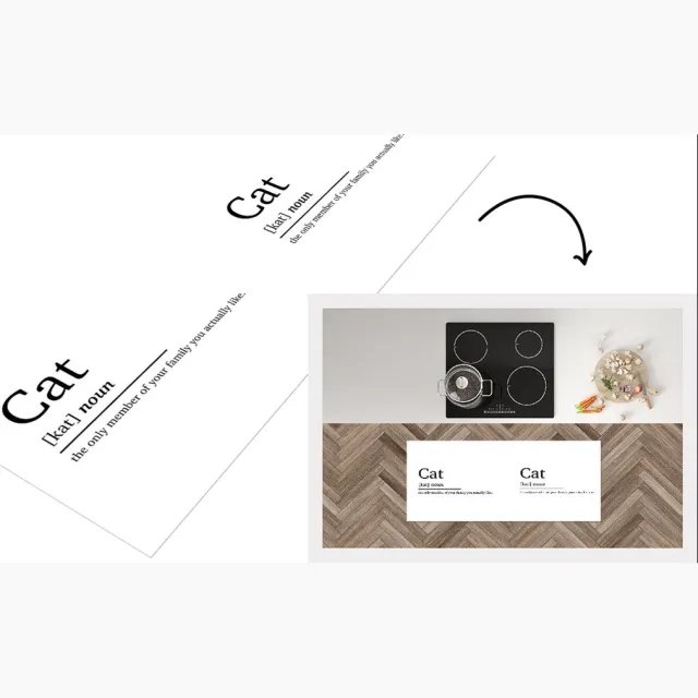 KitchenYeah Keukenloper - Loper keuken - Kat definitie - Woordenboek - Spreuken - Quotes - Cat - Keukenloper vinyl Multicolor