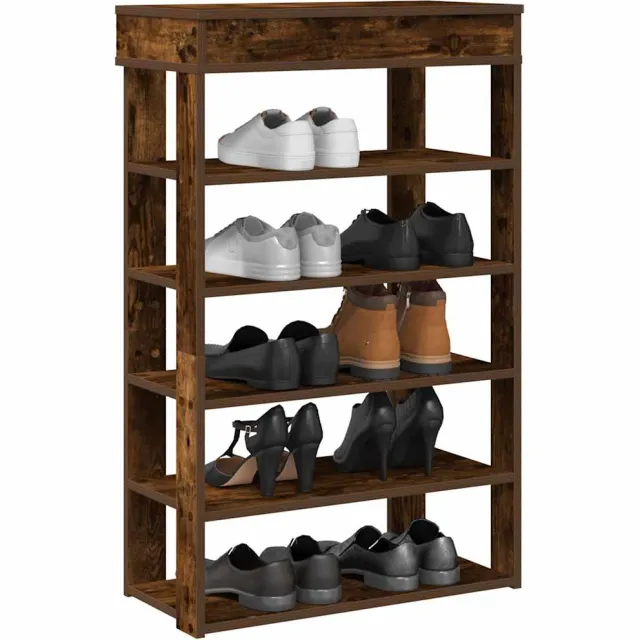 vidaXL Schoenenrek 60x30x98 cm bewerkt hout gerookt eikenkleurig Bruin
