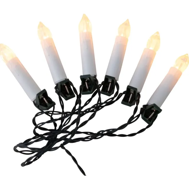 Anna's Collection Kaarsen lichtsnoer - 2x - 30 LED kaarsen - 750cm - warm wit -kerstverlichting
