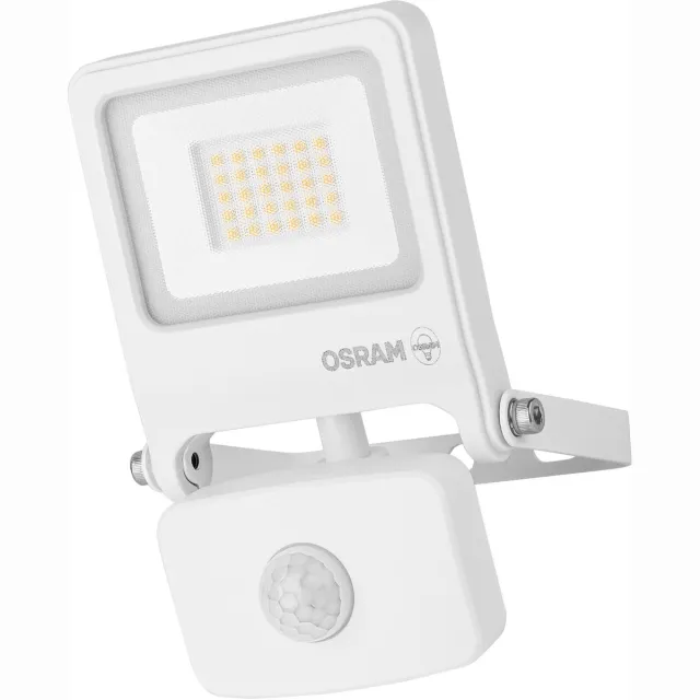 Osram ENDURA FLOOD PC 20W LED-schijnwerper met sensor, 3000K warm wit, 1800 lumen, IP44 schijnwerper met IR-detector, daglichtuitschakeling, Wit