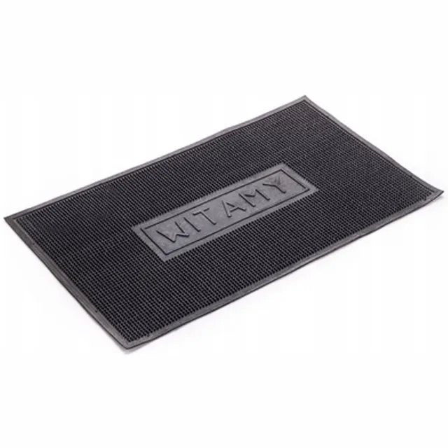 perfect home Rubberen Welkom Mat 35x60cm - Duurzaam en Antislip Zwart