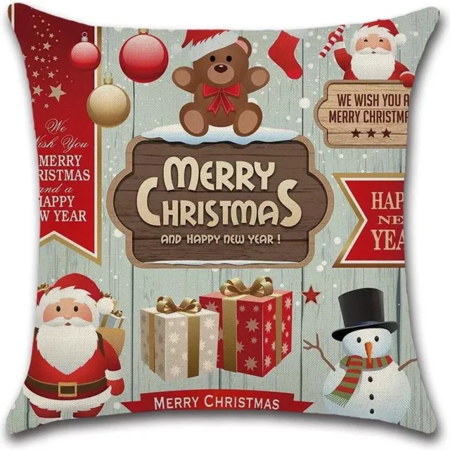 By Javy Kussenhoes Kerst - Cadeau - Kussenhoes - Kerst - 45x45 cm - Sierkussen - Polyester Groen/blauw