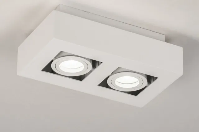 Lumidora Plafondlamp 74144 - Plafonniere - XIRAX - 2 Lichts - GU10 - Wit - Metaal - ⌀ 25 cm