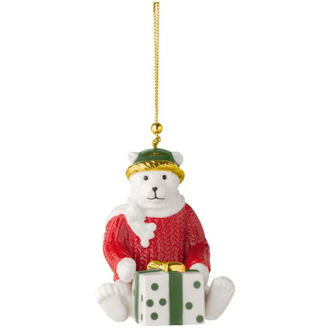 Villeroy & Boch Ornament Plüschbär 2026 Christmas Classics 6,5 x 6,8 x 8 cm wit-goud