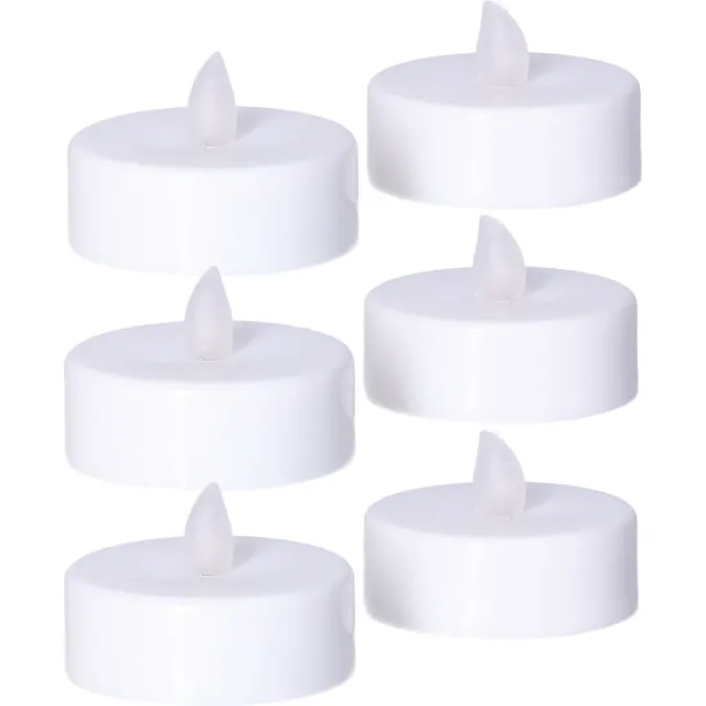 Anna's Collection Grote LED theelichtjes - 6x - wit - D6 x H4,5 cm - timer - waxinelichtjes - kaarsen