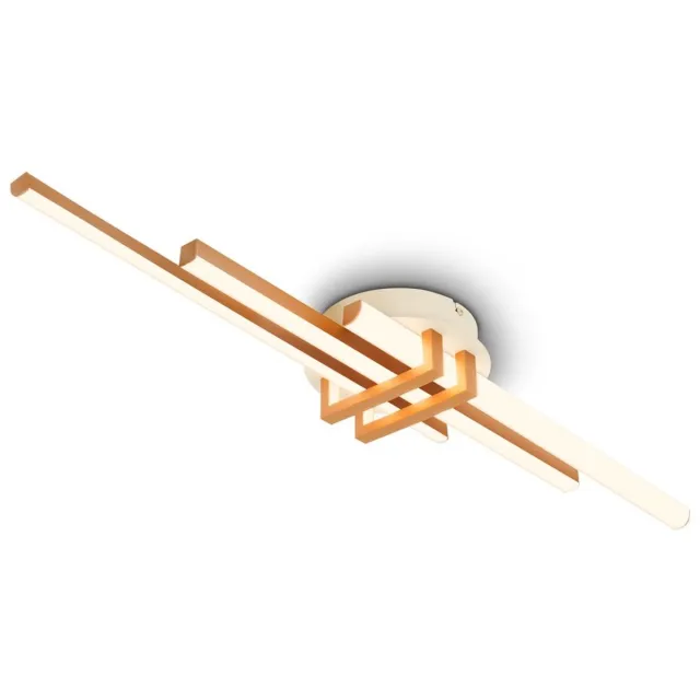 B.K.Licht BRILONER Tinka - LED Design Plafondlamp - met warm wit licht - hoekprofielen - 78 x 16 x 6,6 cm - lichtgrijs-koffie