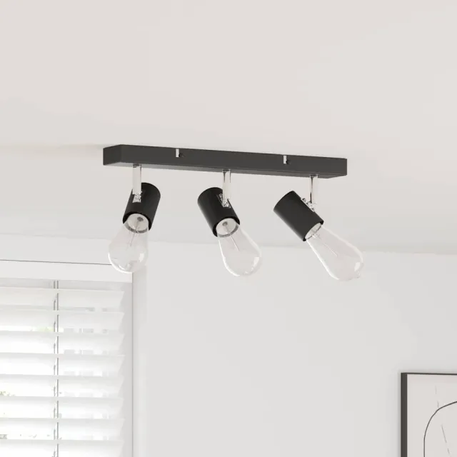 vidaXL Plafondspot met schijnwerpers Zwart 38 x 6,5 x 11,5 cm Metaal