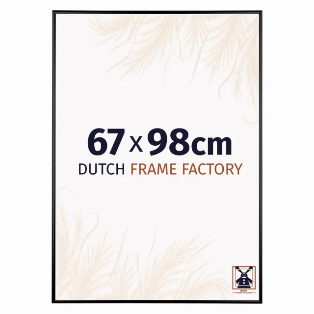 Dutch Frame Factory Fotolijst 67x98 cm - Aluminium - Zwart Hoogglans - Kampen