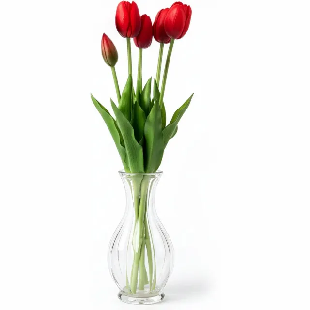 DIVERZA Kunstbloemen – Real Touch Tulpen – Levensechte Kunstbloemen – Decoratie & Cadeau – Rood