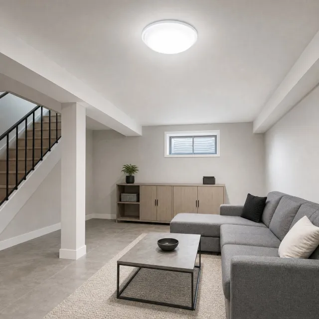 Froadp 15 W plafondlamp met bewegingssensor, 220-240 V, wit licht, detectiebereik 0,8-8 m, flikkervrij en niet-verblindend, bevat geen UV-straling, geschikt voor slaapkamers, kelders en trappenhuizen