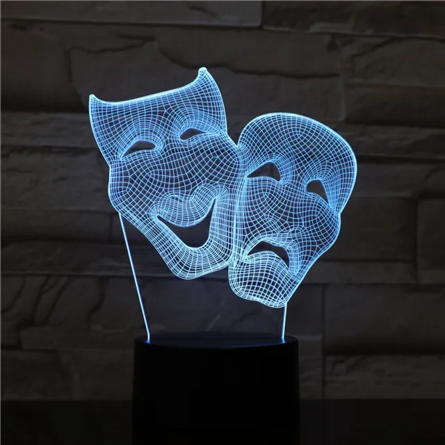 MC Living 3D Led Lamp Met Gravering - RGB 7 Kleuren - Maskers