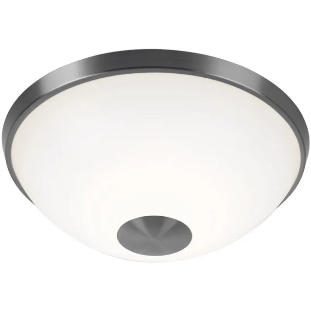 Wofi Plafondlamp rond wit woonkamerlamp LED plafondlamp modern, mat nikkel, 1x LED 11W 820Lm warm wit, DxH 30x11 cm