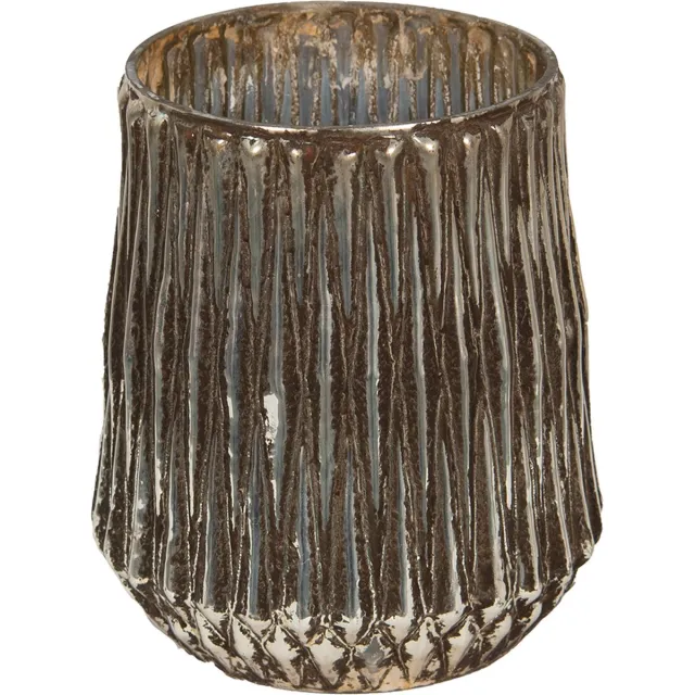 Clayre & Eef Theelichthouder Ø 18x21 cm Goudkleurig Glas