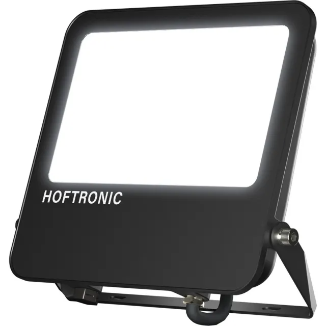 HOFTRONIC Luxor V2 LED Schijnwerper 100 Watt 16000 Lumen (160lm/W) - 6500K daglicht wit licht - IP65 waterdicht - Incl. Ventilatieplug - 5 jaar garantie Zwart
