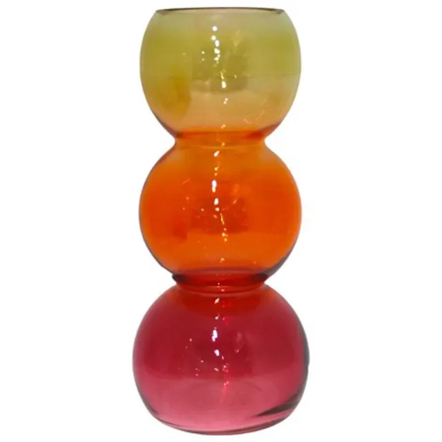 Home Society Vaas | Glaswerk | kleur | Decoratie | M | D.10 H.25 Roze, Oranje, Geel