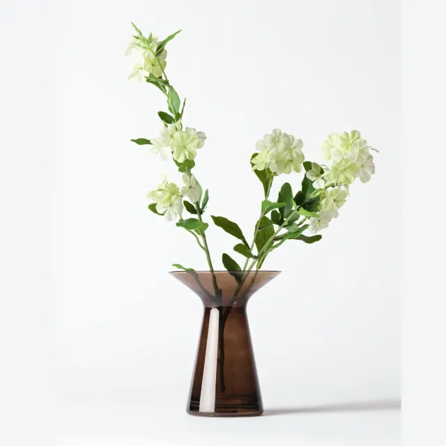 HEMA Vaas ⌀15x20cm Zwier glas bruin (bruin)