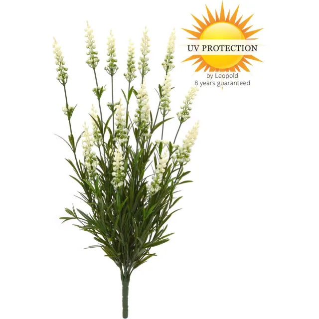 LeopoldFlora Kunstboeket Lavendel wit 50 cm UV Groen