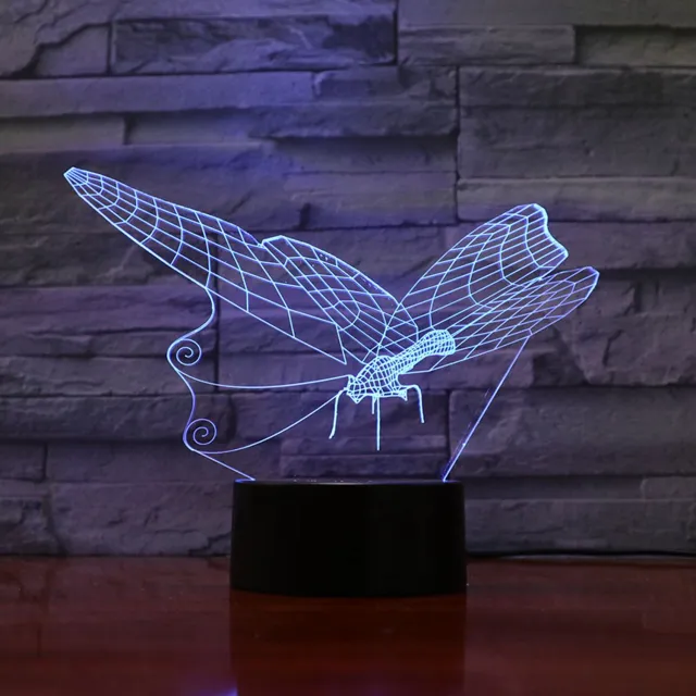 MC Living 3D Led Lamp Met Gravering - RGB 7 Kleuren - Vlinder