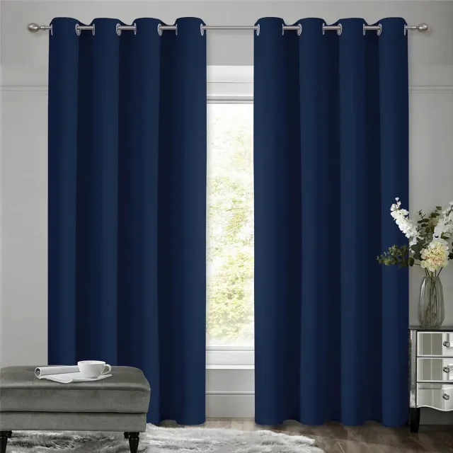 Unyqoos ® Donkerblauwe Thermische Verduisteringsgordijnen voor Voordeur en Slaapkamer, Geluidsreductie en Energiebesparing