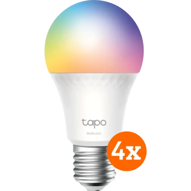TP-Link Tapo L535E - Wit en Gekleurd Licht - E27 - 4-pack
