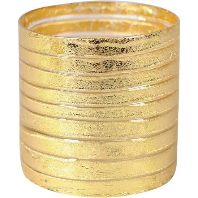 Rasteli Kaarsenhouder - glas - goud - D15 x H15 cm