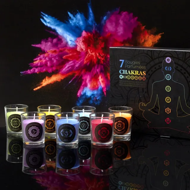 HOME DECO FACTORY Chakra kaars - Chakra set- 7 geurkaarsen - cadeauset Rood