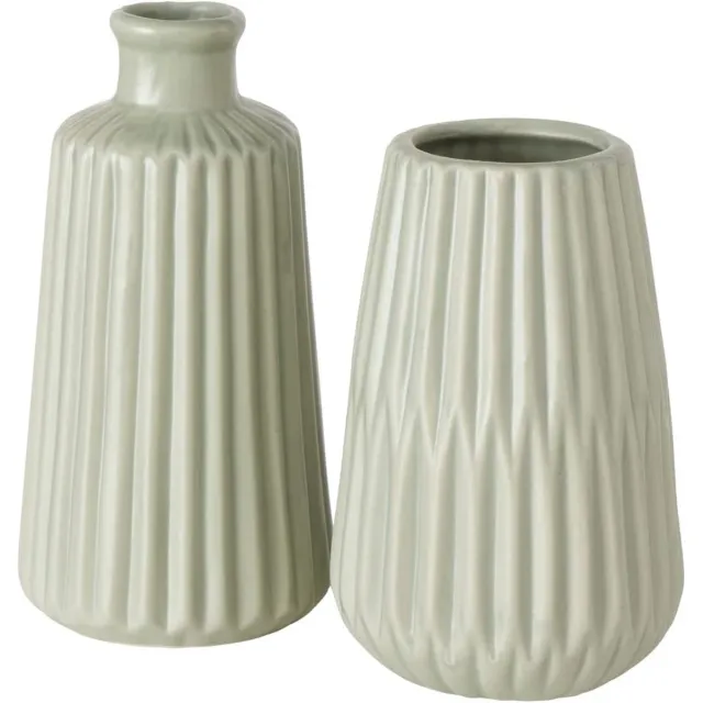 Boltze Vaas groen Esko set van 2 stuks . 17cm - Boltze