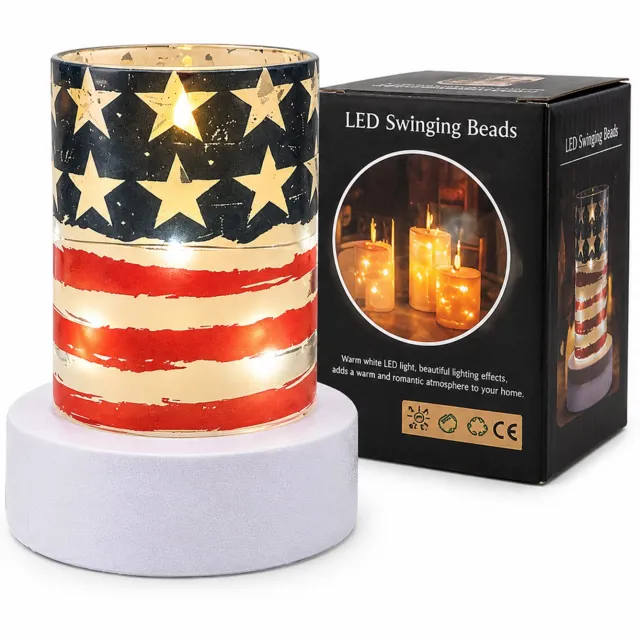 SWGOTA led kaarsen - kunststof kaarslamp 7,5 x 10 cm met gewikkelde verlichting - warm licht - op batterijen, batterijen niet inbegrepen Rood
