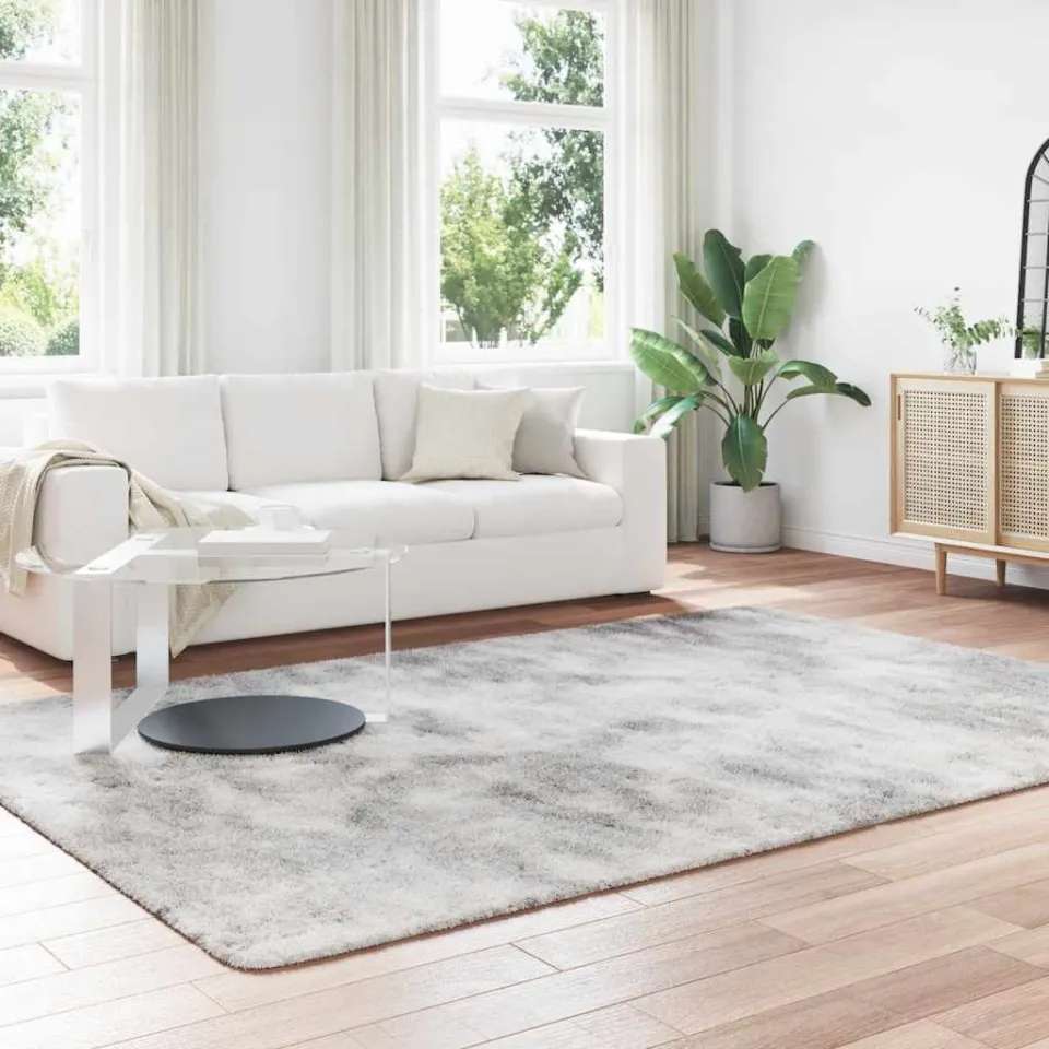 vidaXL Hoogpolig vloerkleed NAVARRA 200x290 cm polyester zilvergrijs, foto 3