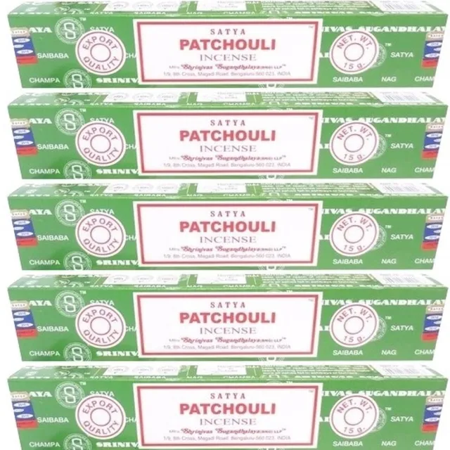 HEM Satya Nag Champa Wierook stokjes - Patchouli - 5 pakje van 12 stuks - 15 gram Multi