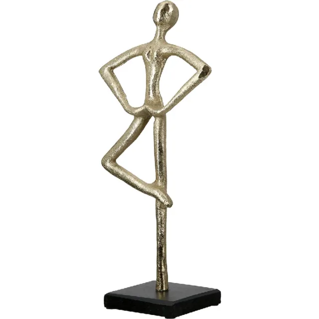 Gilde handwerk Sculptuur - Dansen - Dansend persoon - Aluminium - Goud en Zwart - Decoratief beeld - 17x38x10 cm