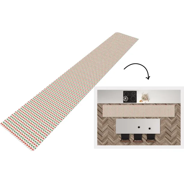 KitchenYeah Keukenloper - Loper keuken - Kerst - Patronen - Driehoek - Keukenloper vinyl Multicolor