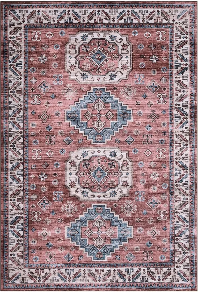 Danky Perzisch Vloerkleed Etnisch 761 120x170 cm Kersenbloesemroze - Zacht Wasbaar Kleed met Antislip Onderkant