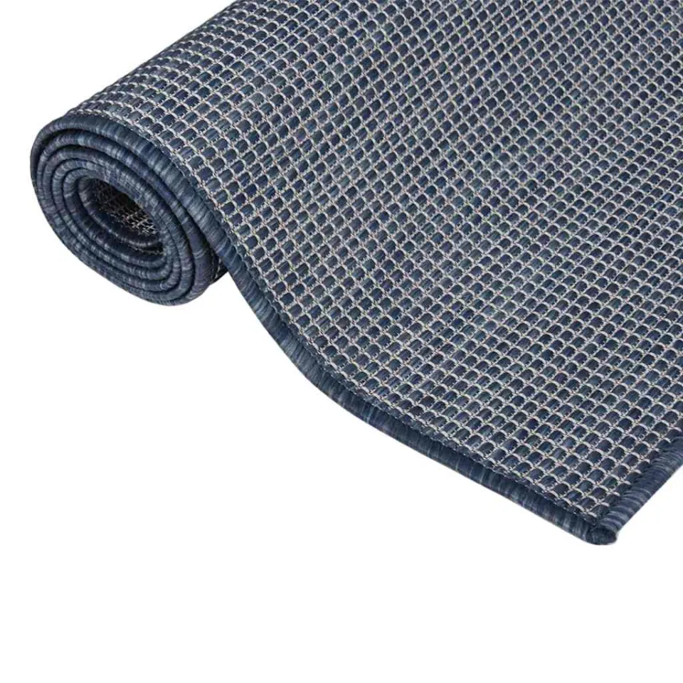 vidaXL Buitenkleed platgeweven 160x230 cm blauw, foto 3
